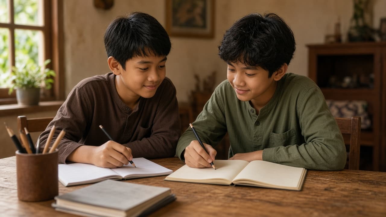 Anak-anak belajar bersama